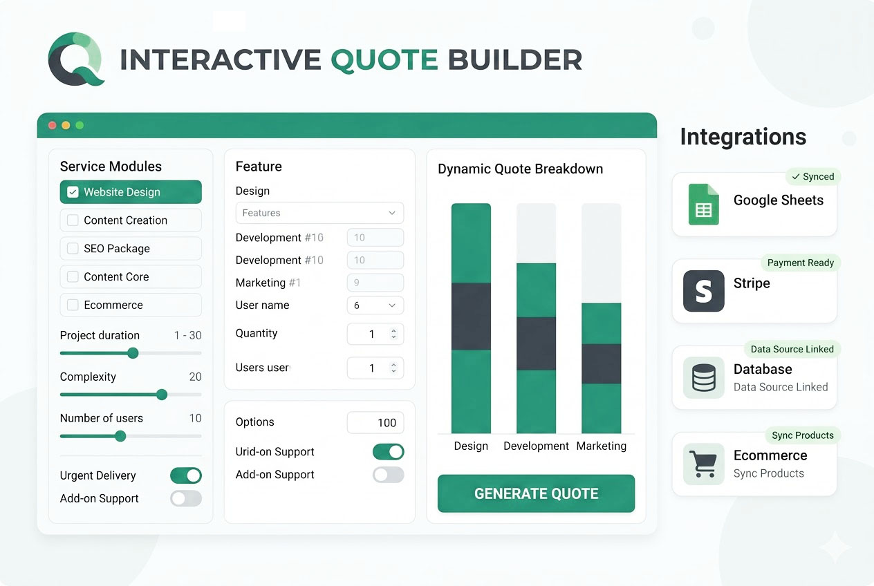 Interactive custom calculators with Google Maps and Excel integration