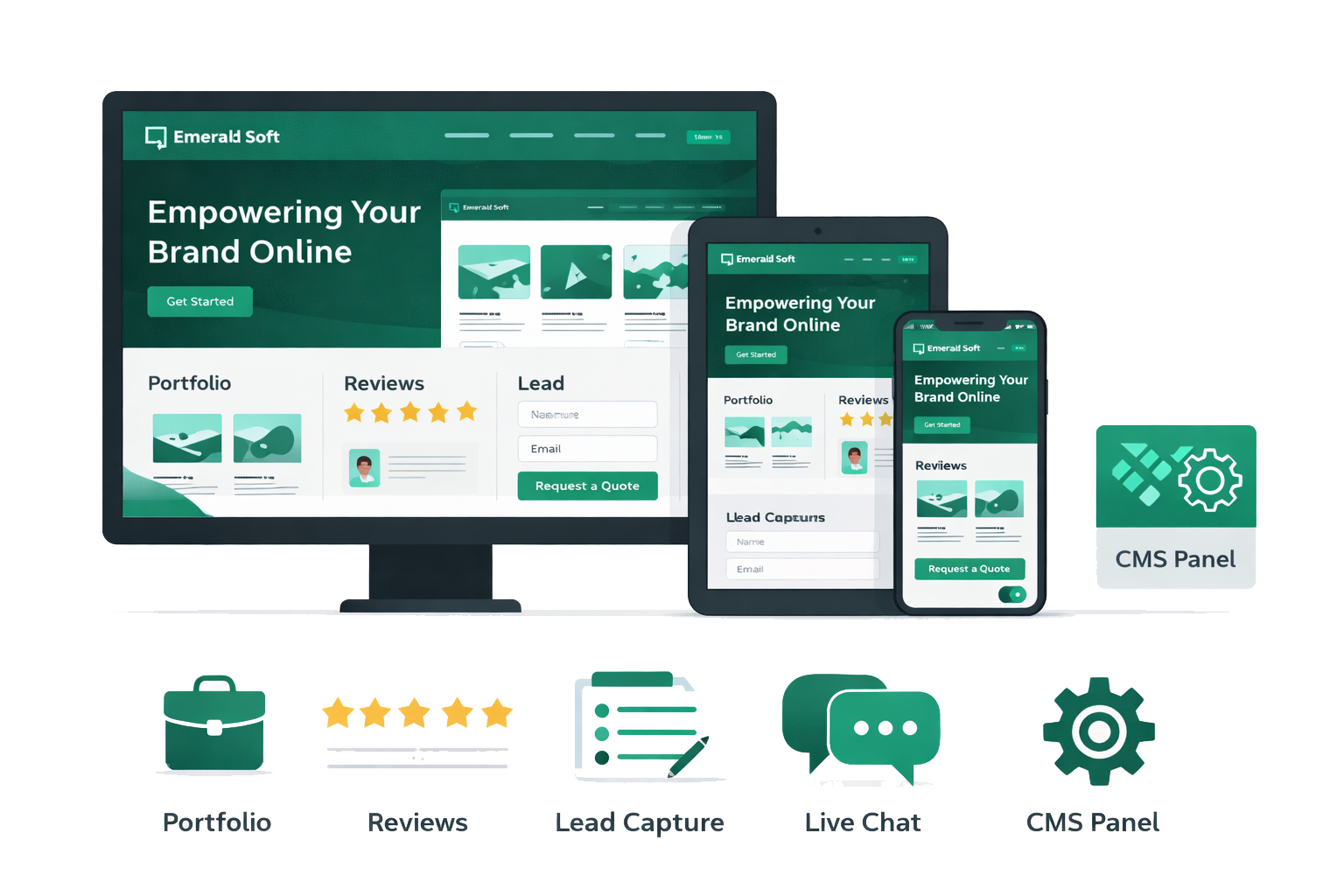 Full-stack responsive website development and custom CMS portals
